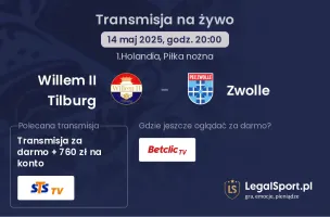 Willem II Tilburg - Zwolle gdzie oglądać?