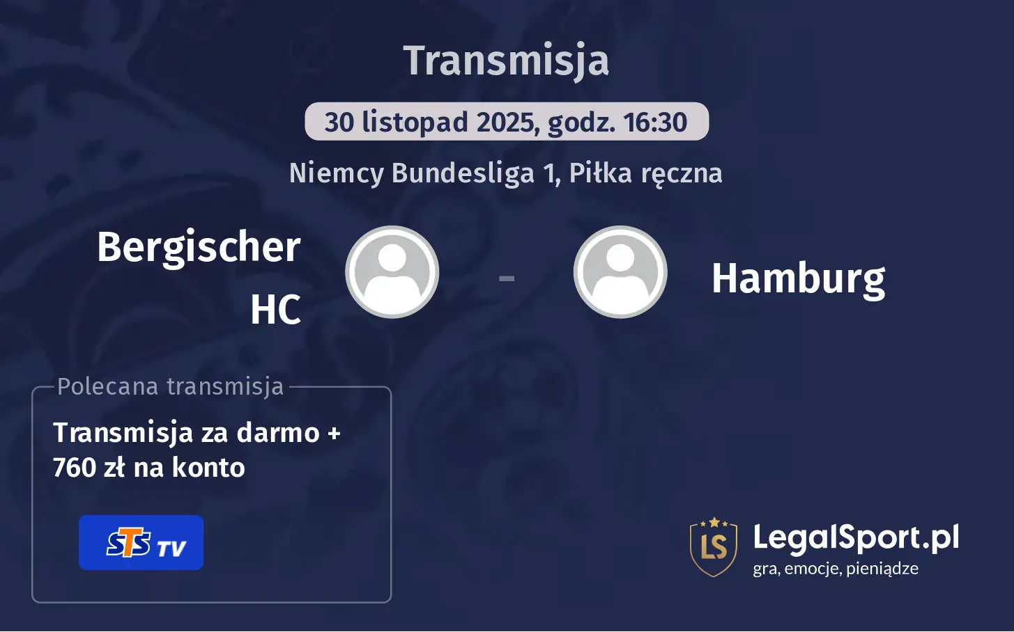 Bergischer HC - Hamburg Transmisje