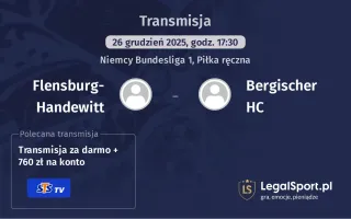 Flensburg-Handewitt - Bergischer HC gdzie oglądać? (26.12)