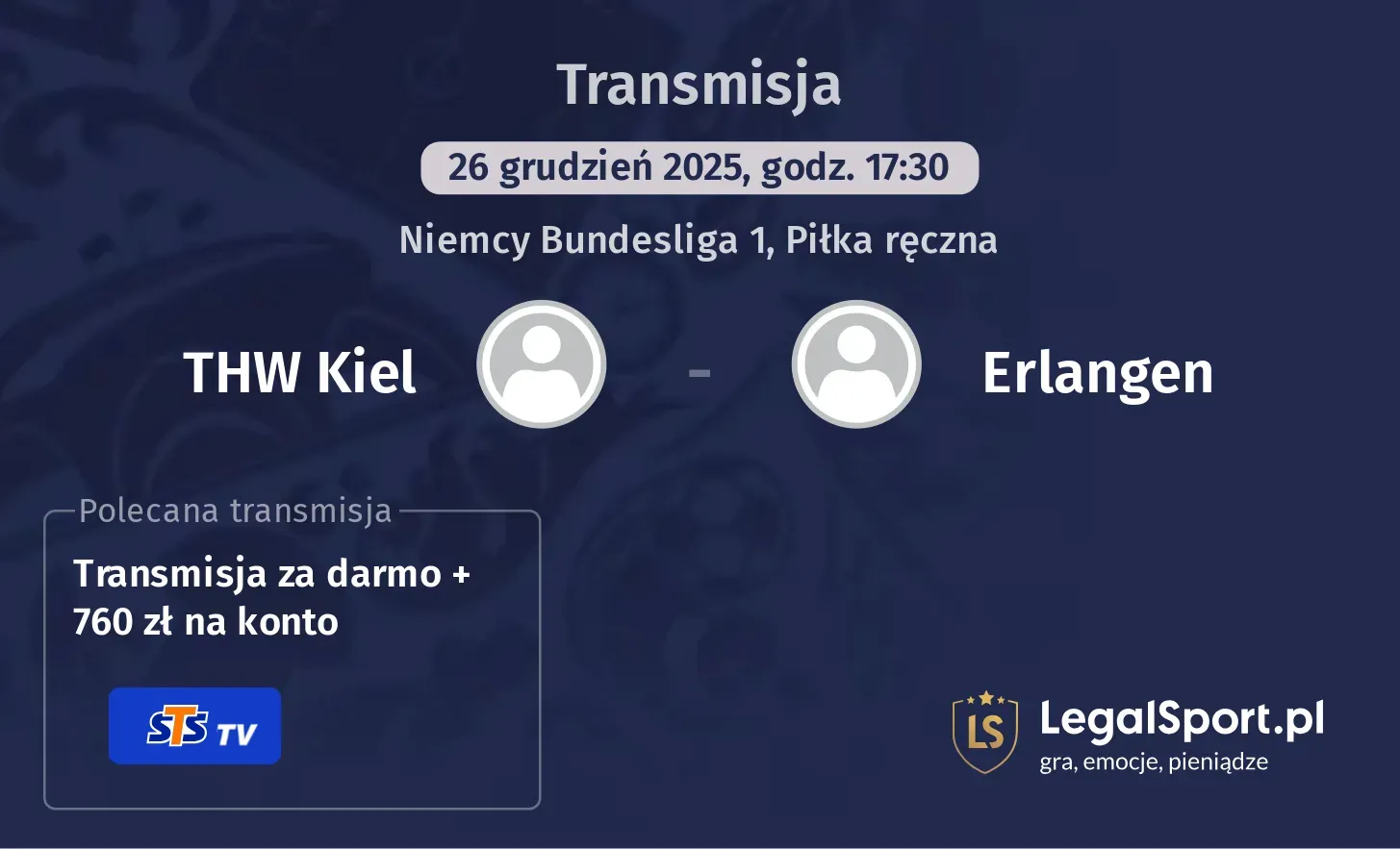 THW Kiel - Erlangen Transmisje