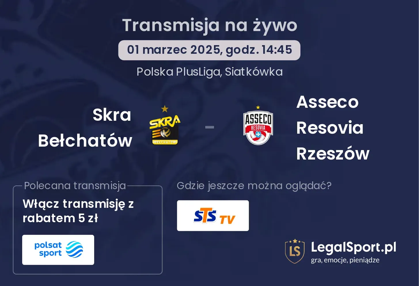 Skra Bełchatów - Asseco Resovia Rzeszów gdzie oglądać?