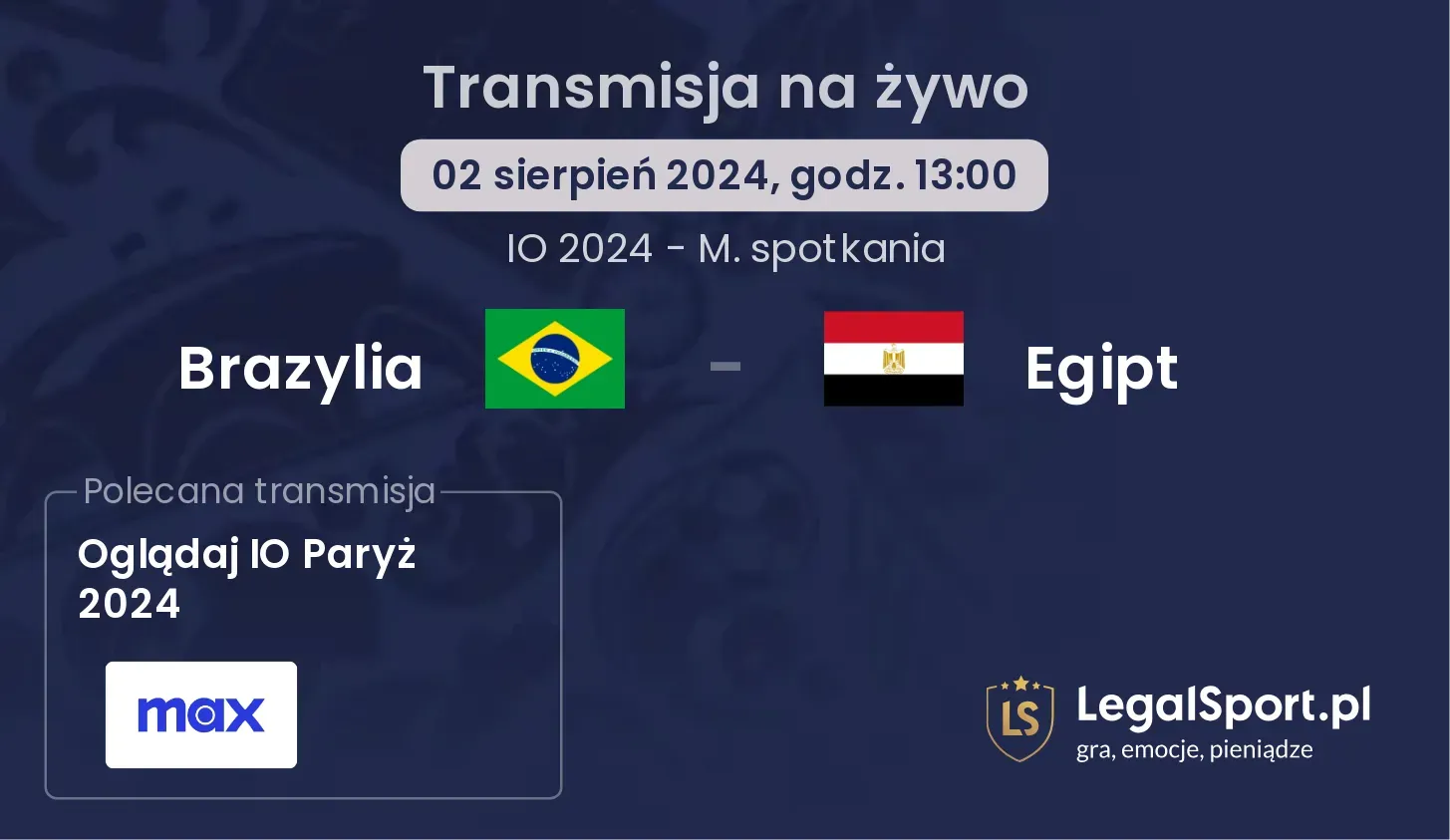 Brazylia - Egipt gdzie oglądać? (02.08, godz. 13:00)