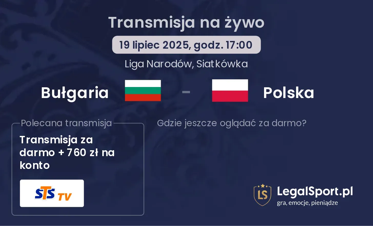 Bułgaria - Polska transmisja na żywo