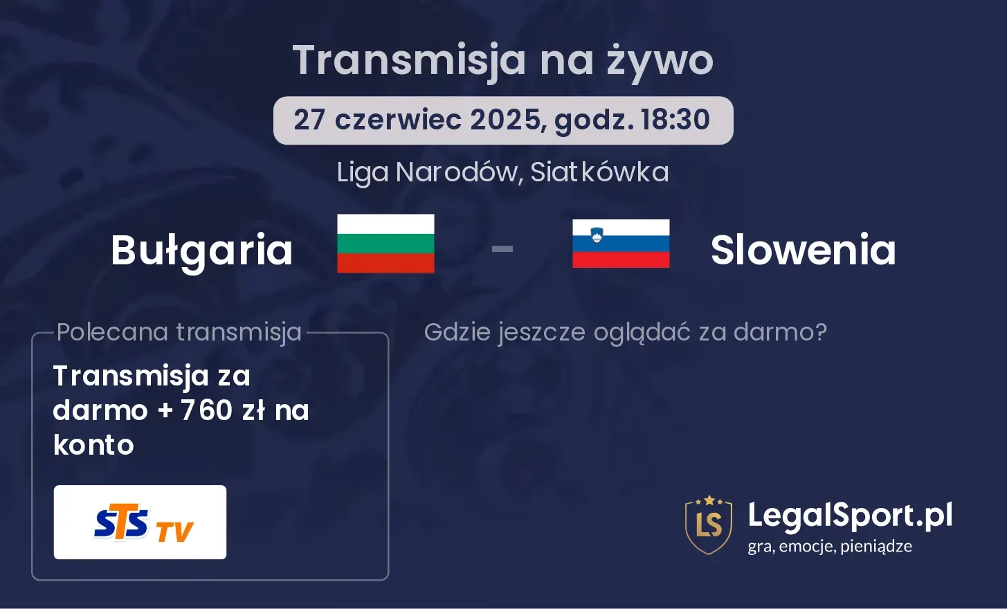 Bułgaria - Slowenia transmisja na żywo