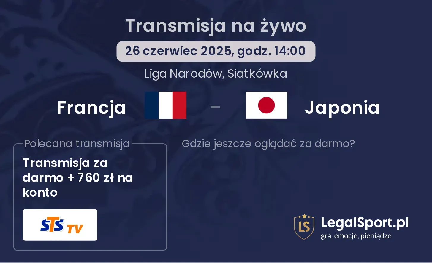 Francja - Japonia gdzie oglądać?