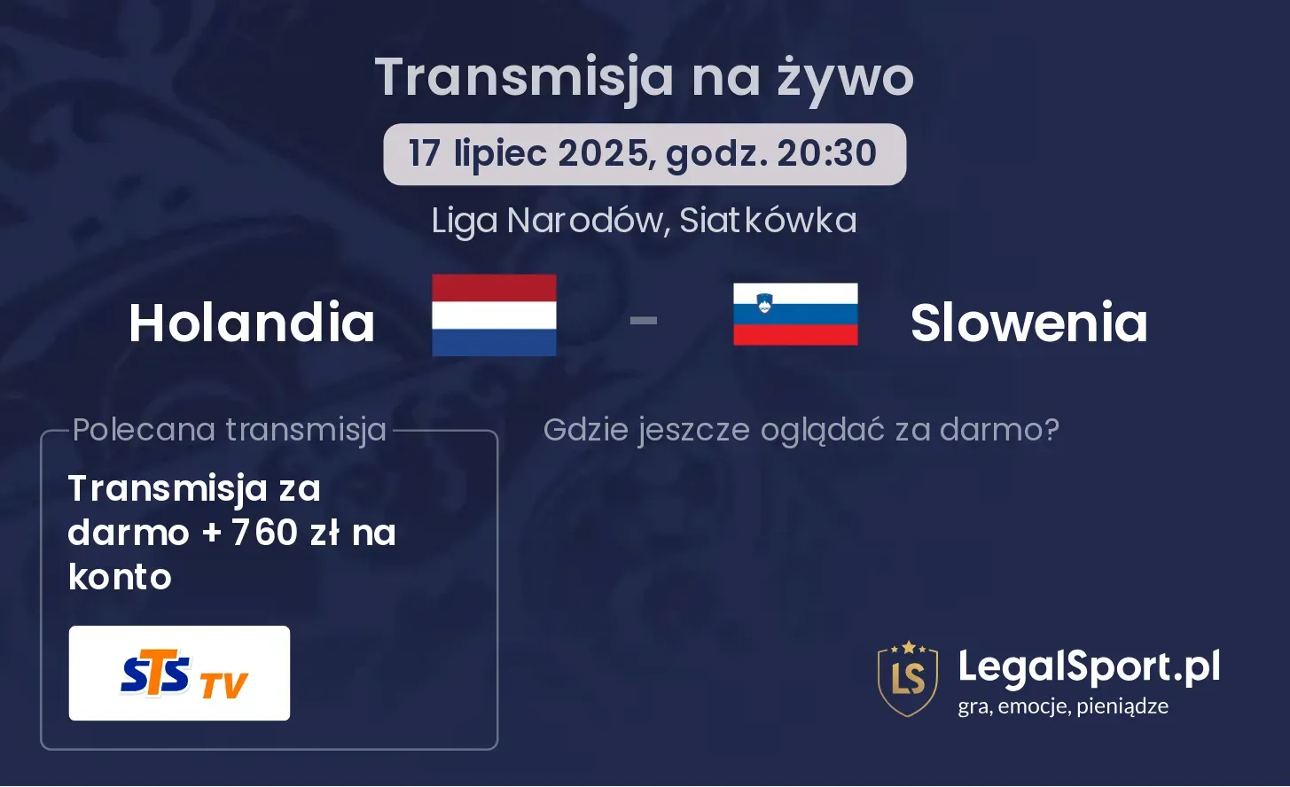 Holandia - Slowenia gdzie oglądać?