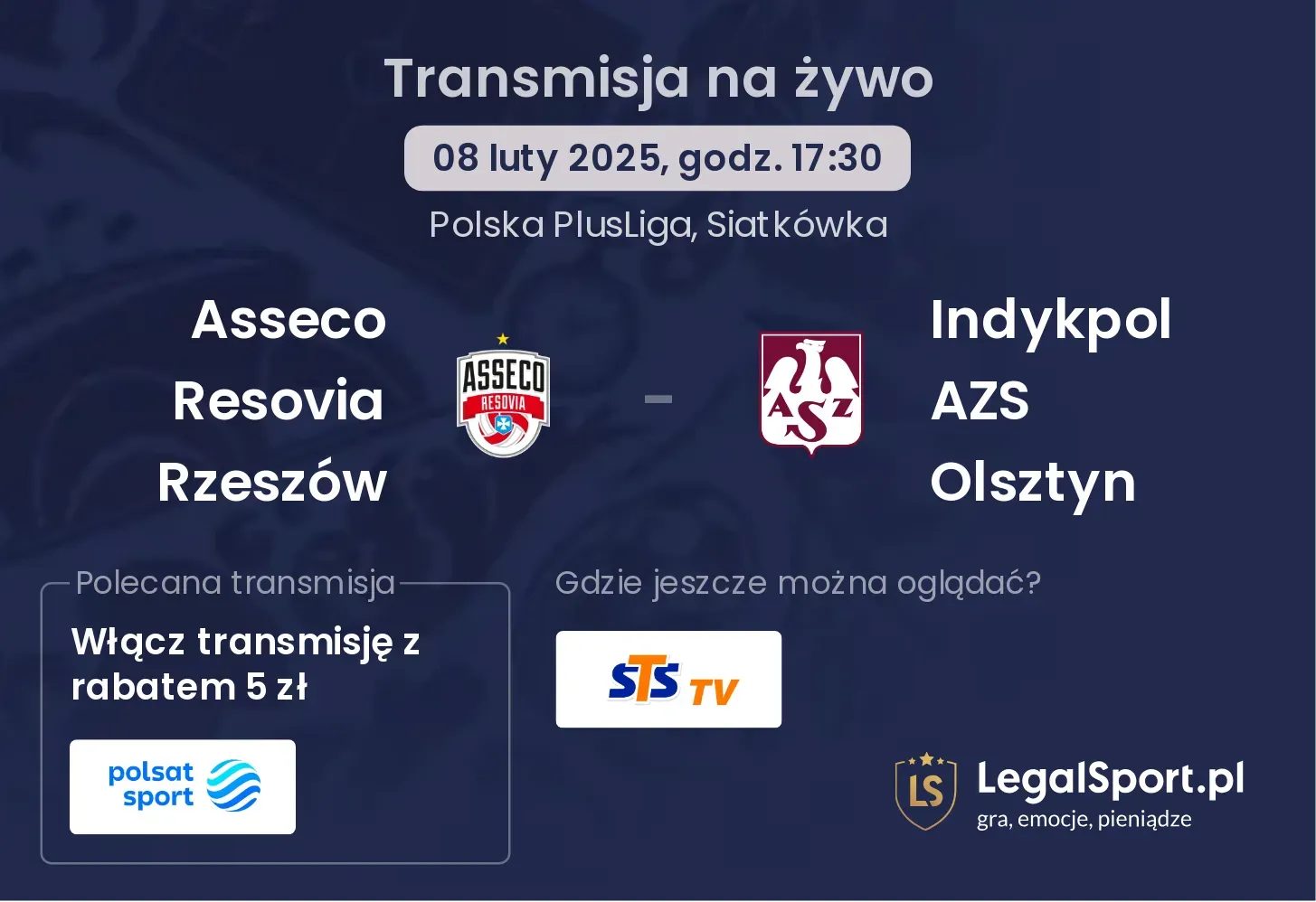 Asseco Resovia Rzeszów - Indykpol AZS Olsztyn gdzie oglądać?