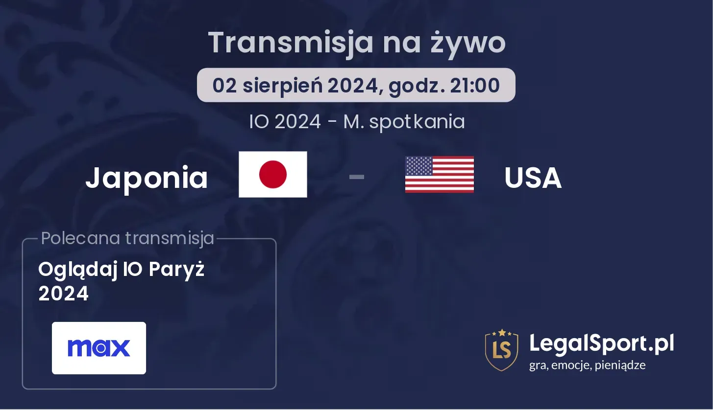 Japonia - USA gdzie oglądać? (02.08, godz. 21:00)