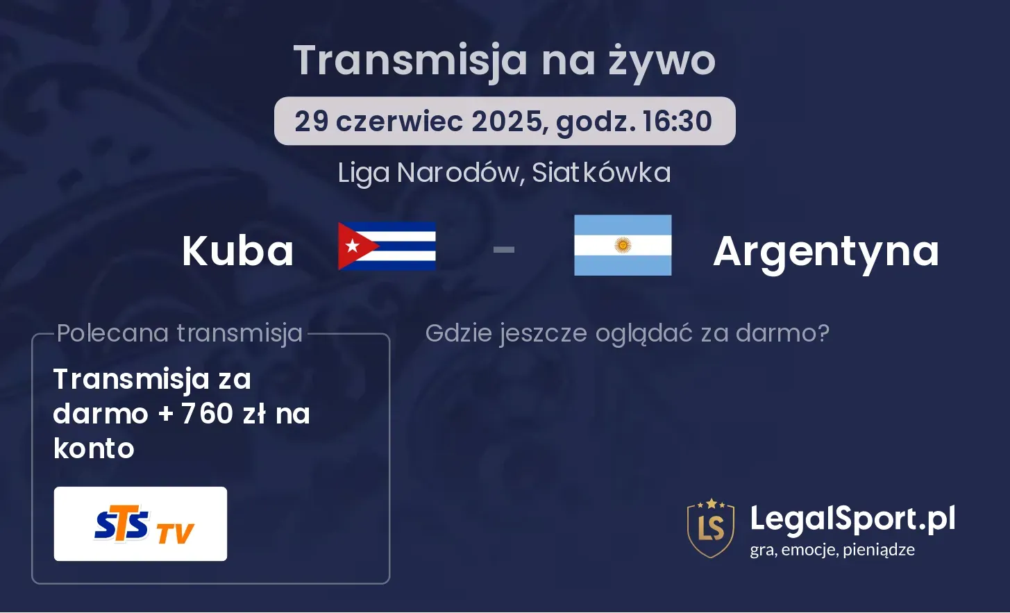 Kuba - Argentyna gdzie oglądać?