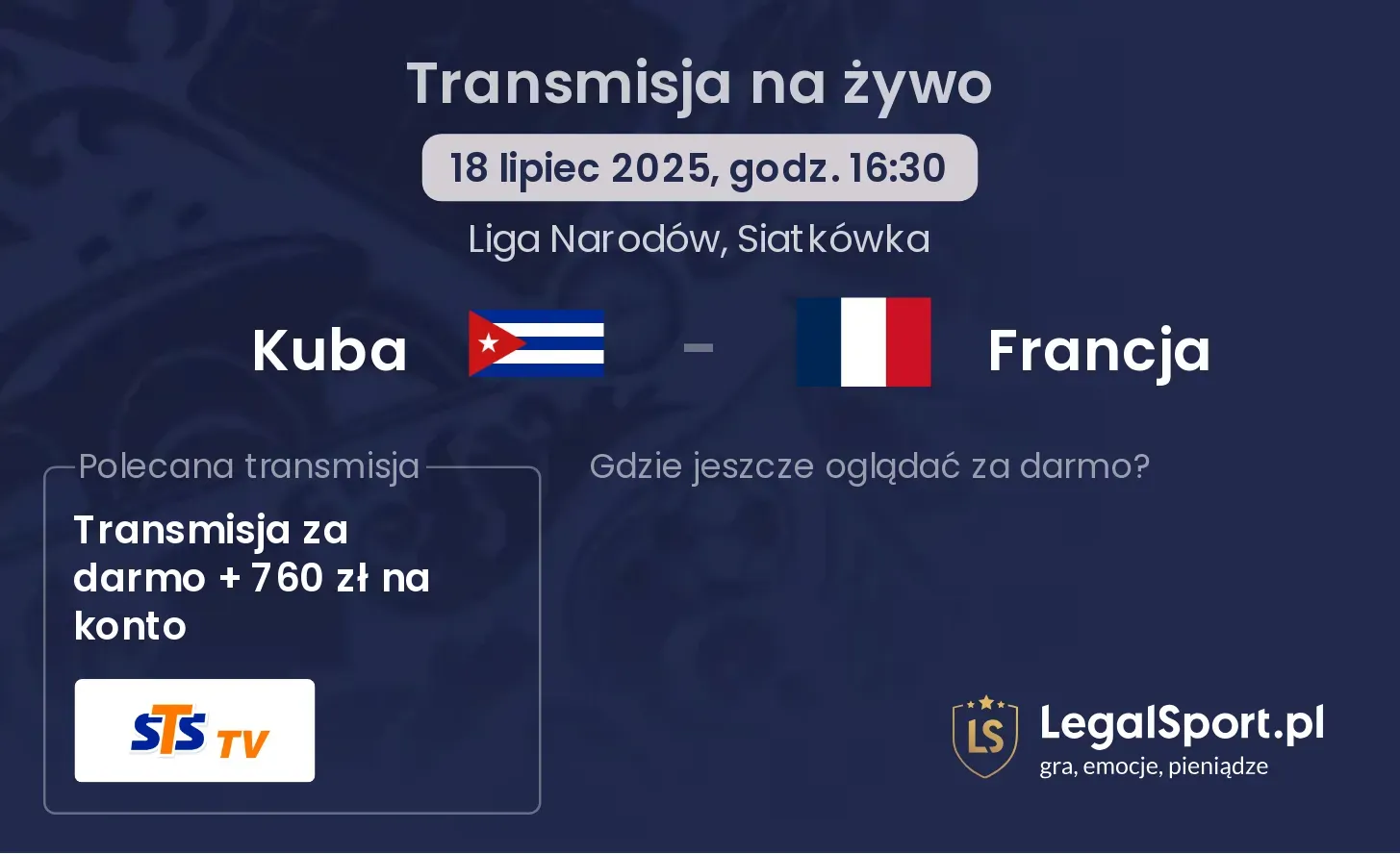 Kuba - Francja gdzie oglądać?
