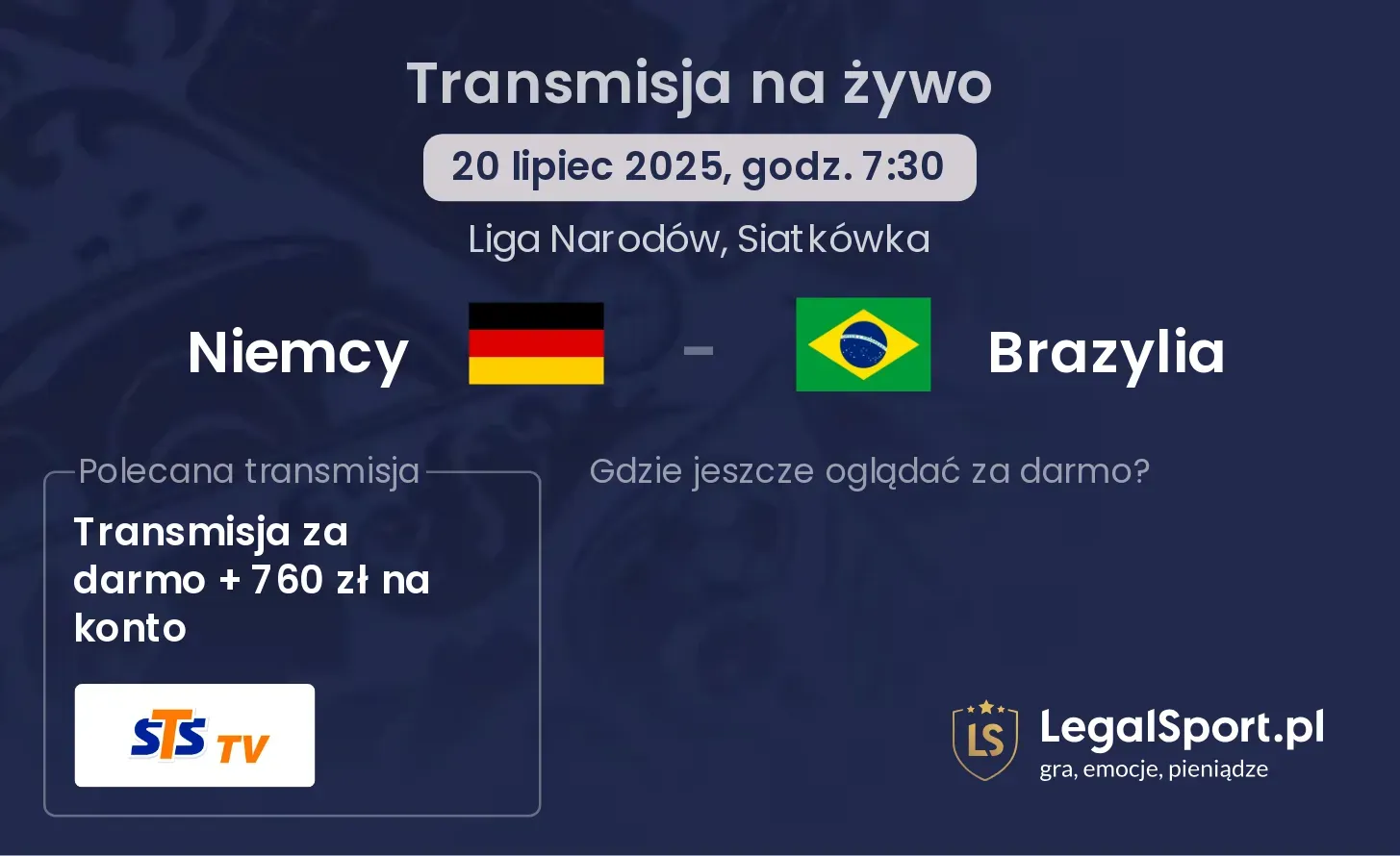 Niemcy - Brazylia gdzie oglądać?