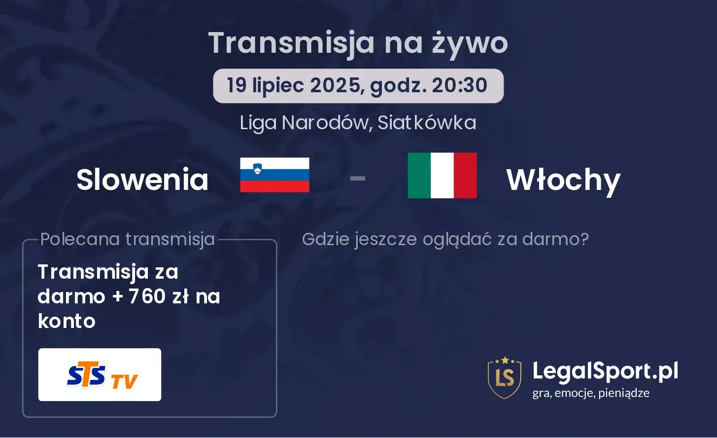 Slowenia - Włochy gdzie oglądać?