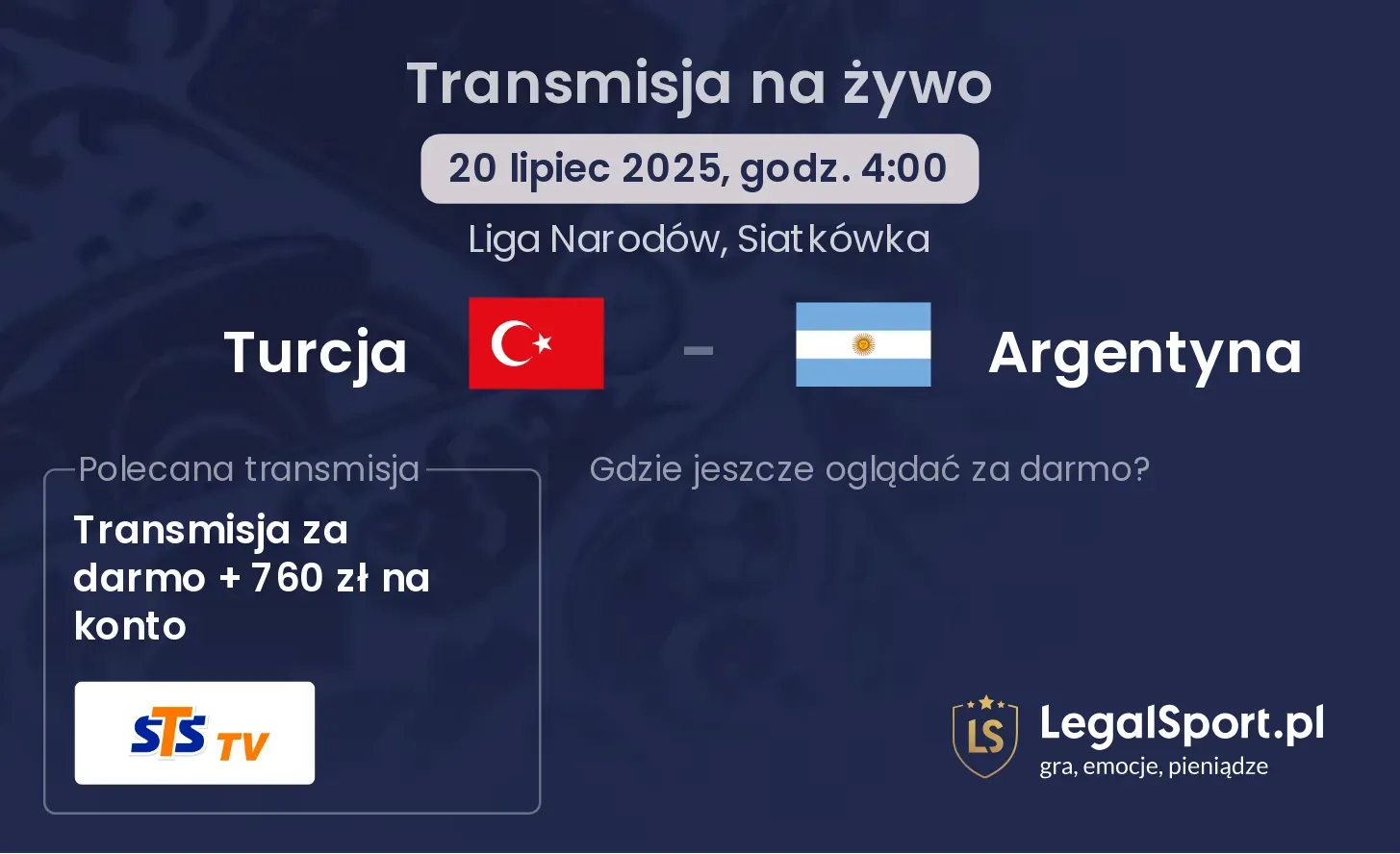 Turcja - Argentyna gdzie oglądać?