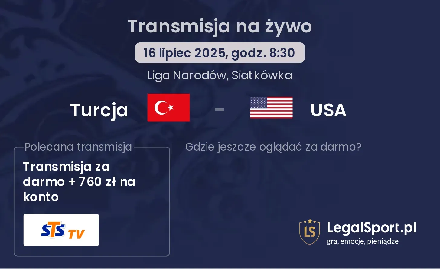 Turcja - USA gdzie oglądać?