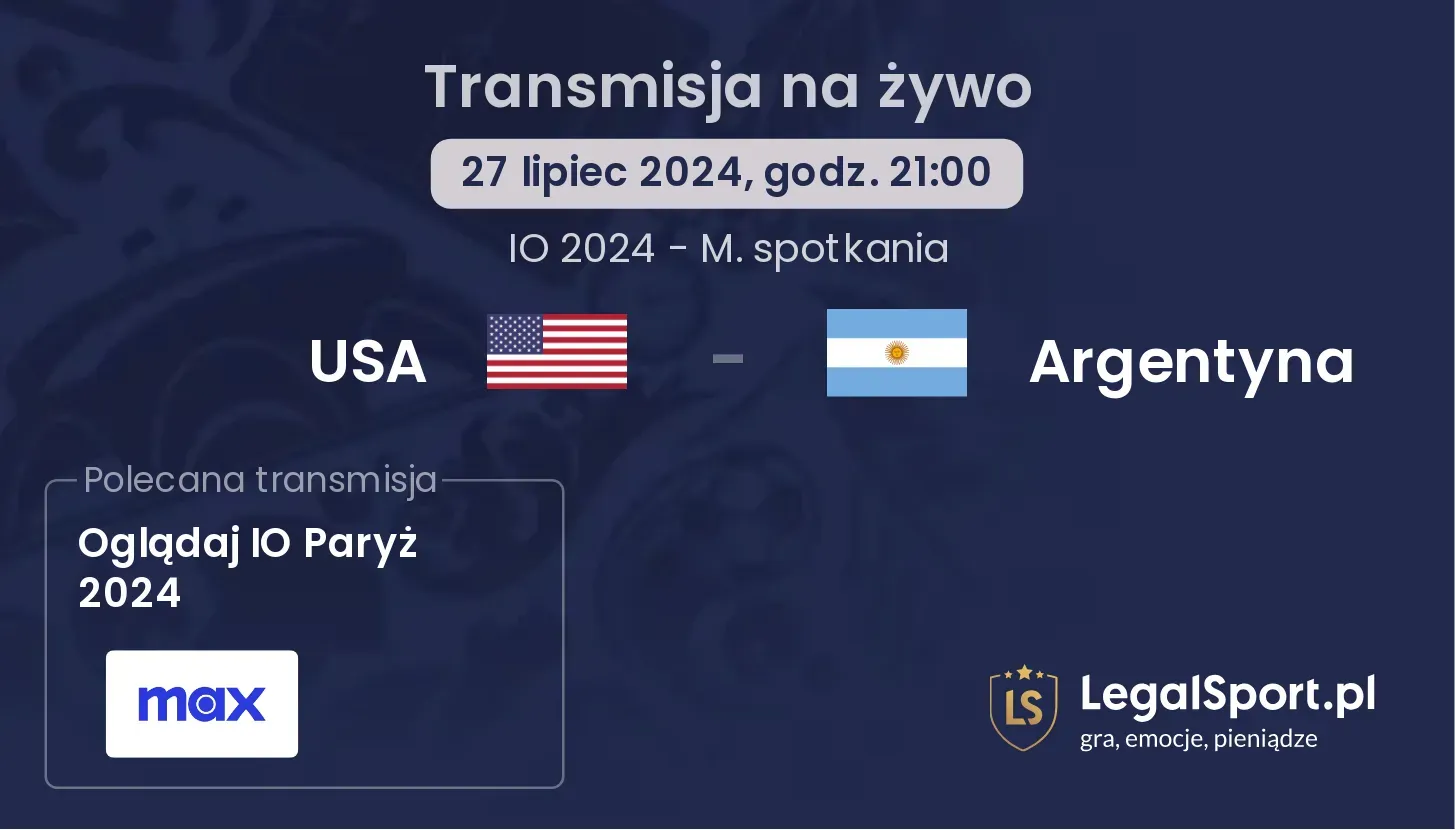 USA - Argentyna gdzie oglądać? Transmisja online za darmo (27.07, godz. 21:00)
