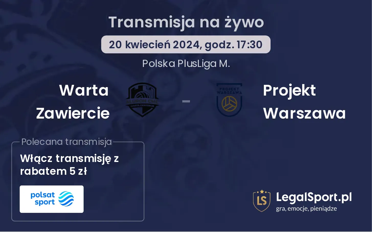 Warta Zawiercie - Projekt Warszawa transmisja na żywo