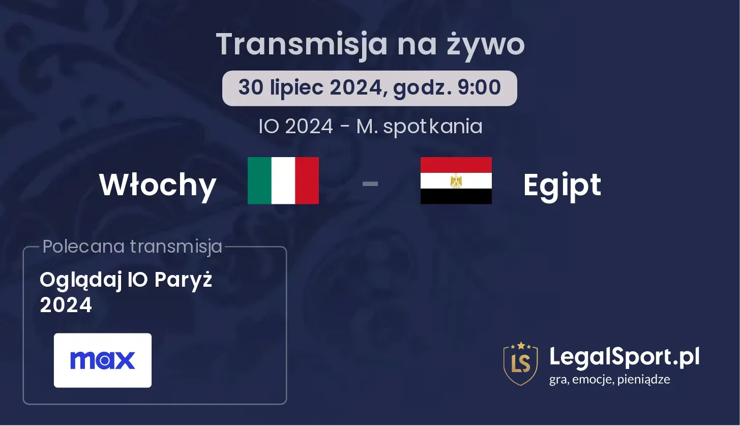 Włochy - Egipt gdzie oglądać? Transmisja online za darmo (30.07, godz. 09:00)