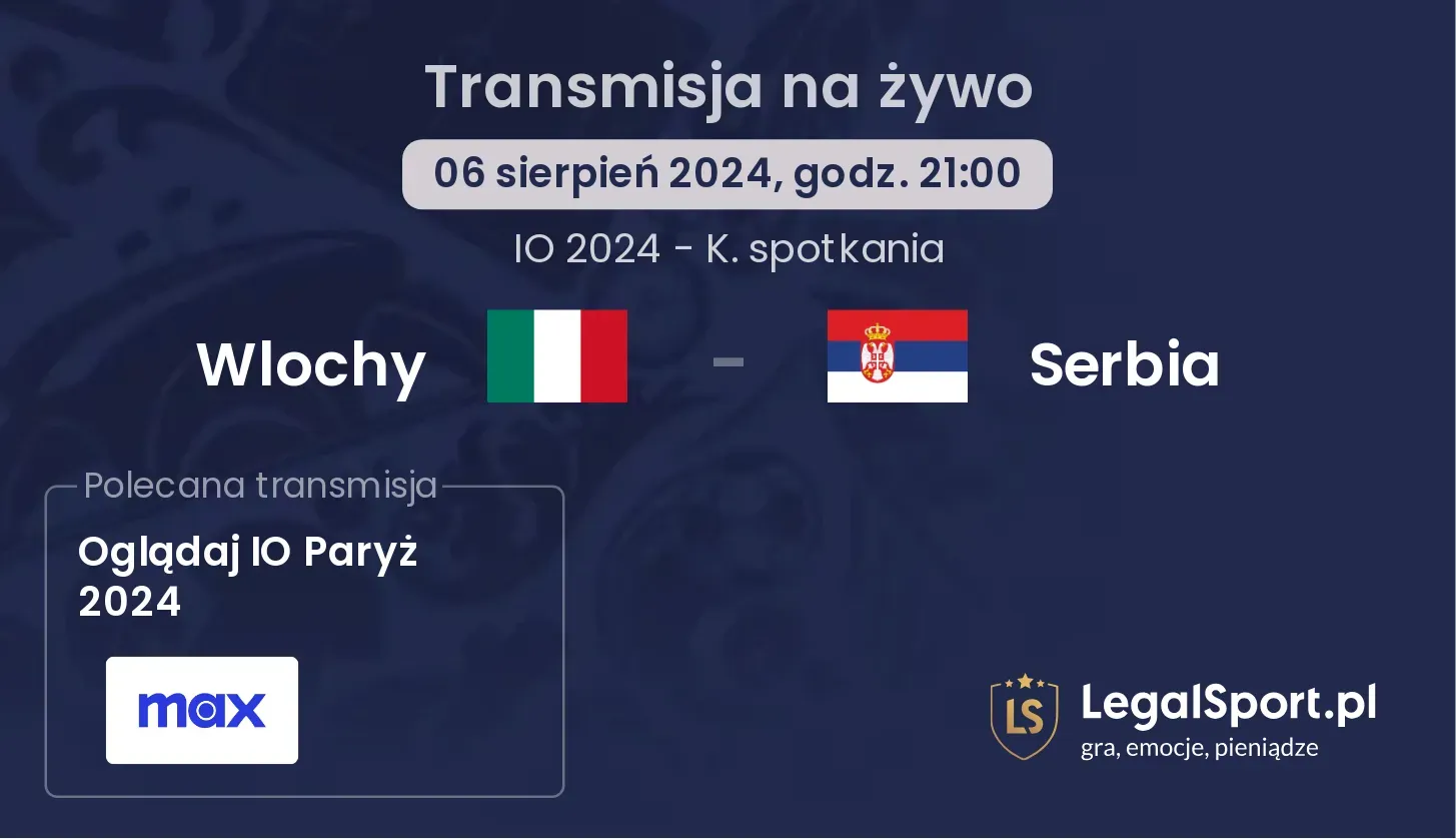 Wlochy - Serbia gdzie oglądać? (06.08, godz. 21:00)