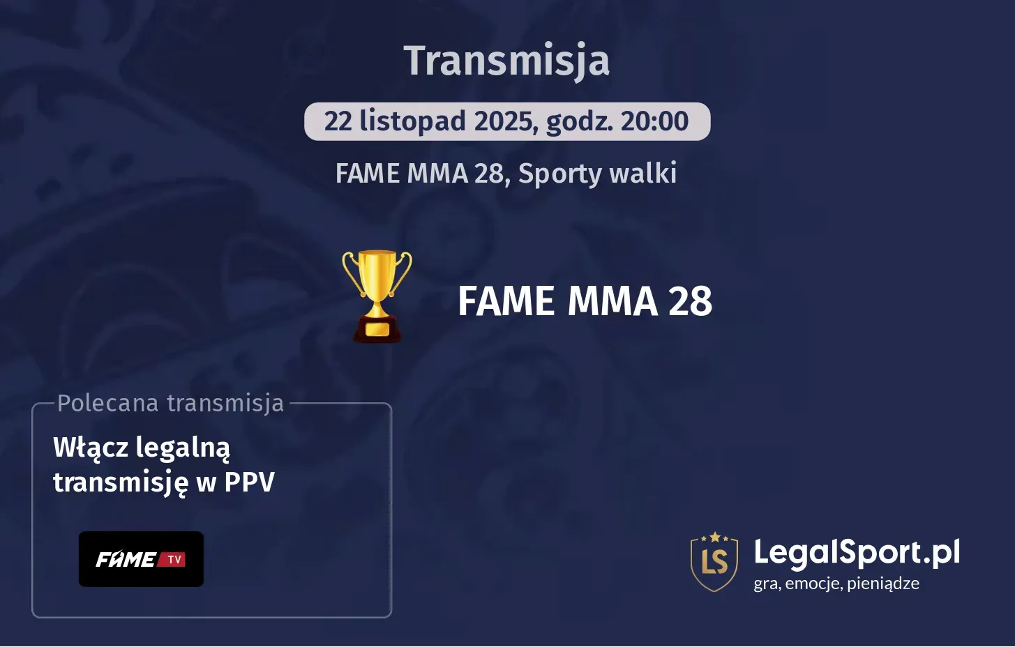 FAME MMA 28 Transmisje