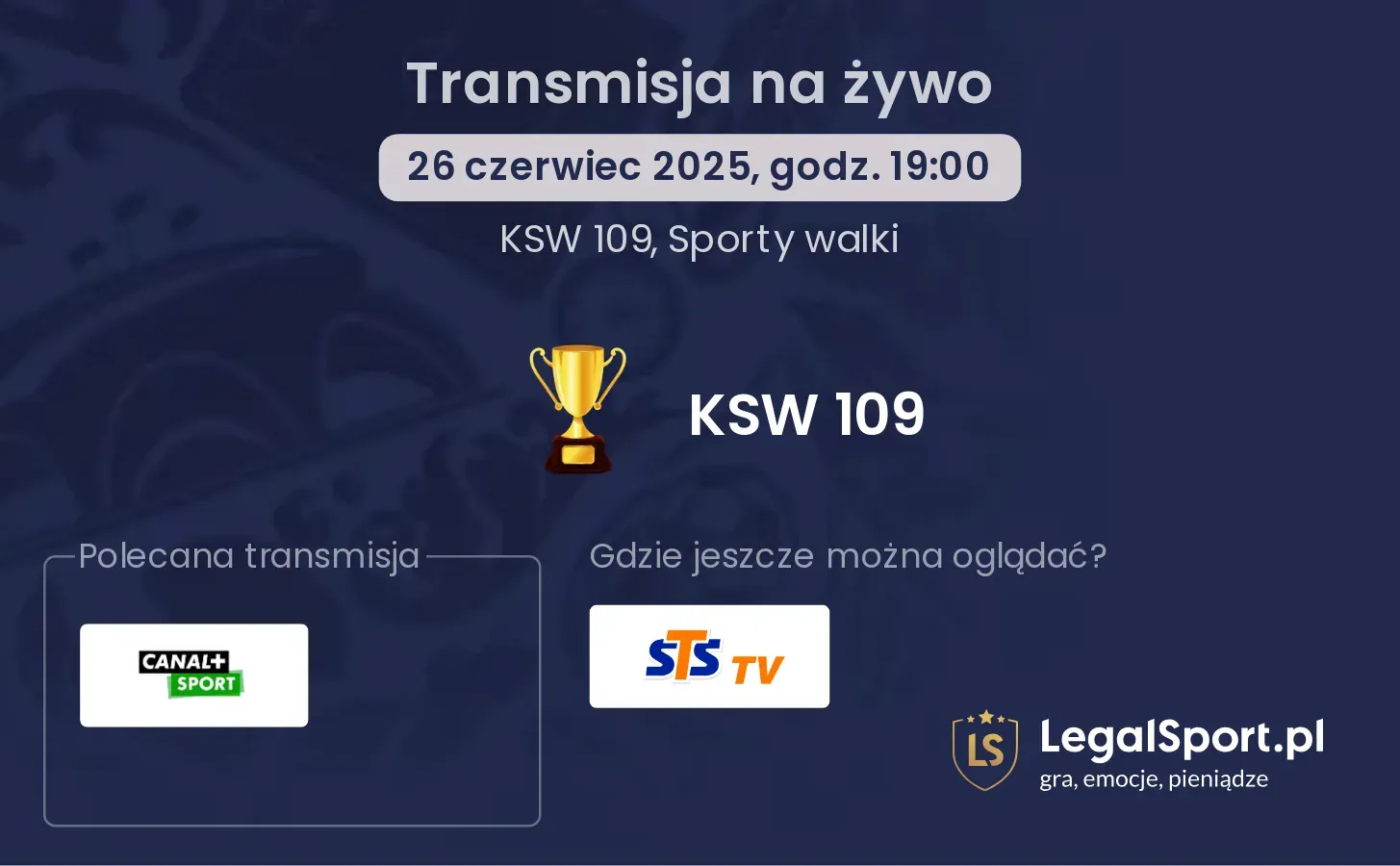 KSW 109: Gdzie oglądać na żywo?