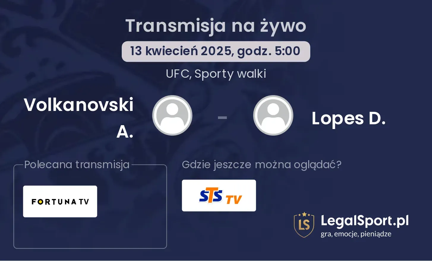 Volkanovski A. - Lopes D. gdzie oglądać?