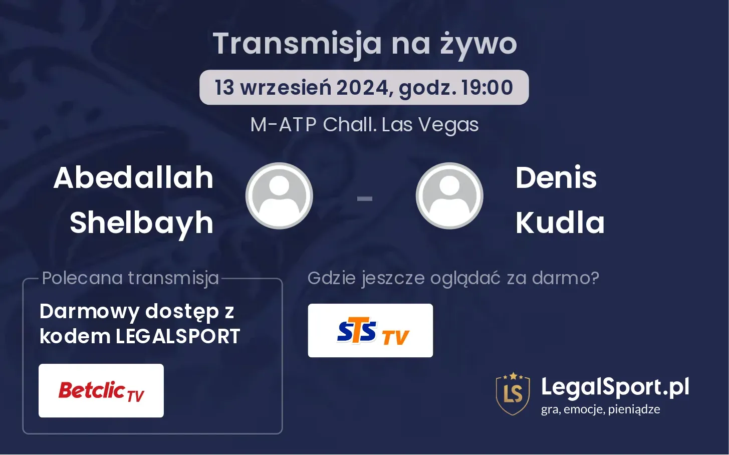 Abedallah Shelbayh - Denis Kudla gdzie oglądać? 13.09, godz. 19:00