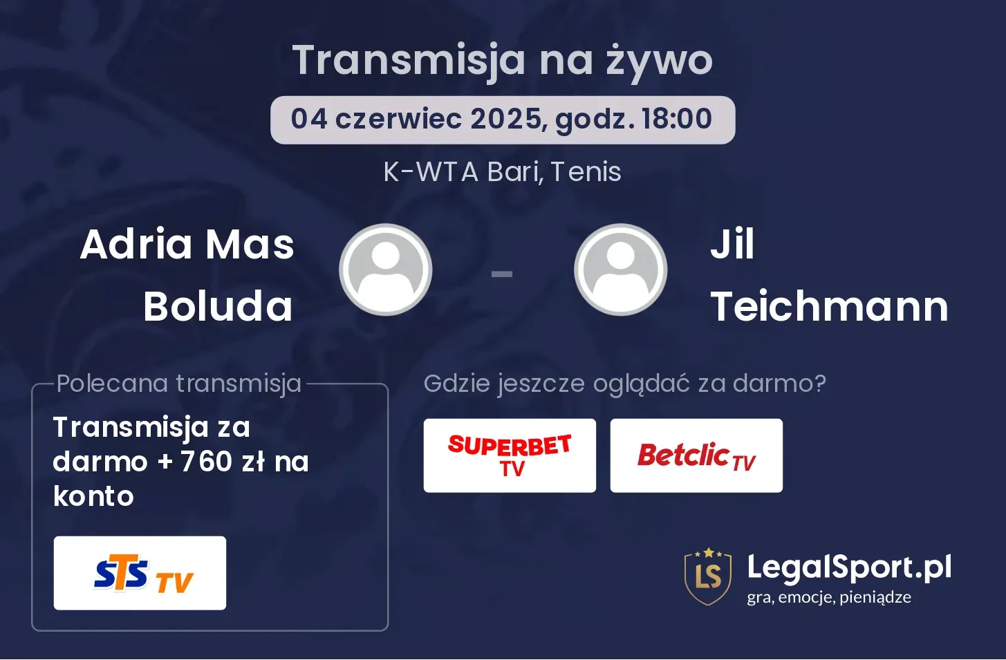 Adria Mas Boluda - Jil Teichmann gdzie oglądać?