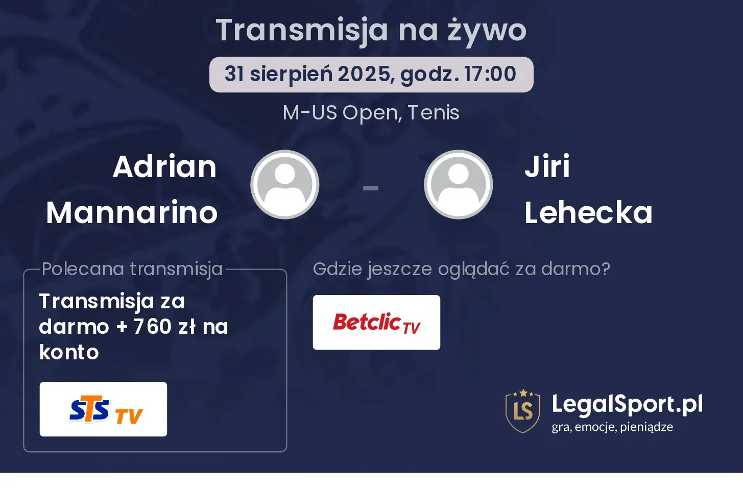Adrian Mannarino - Jiri Lehecka gdzie oglądać?