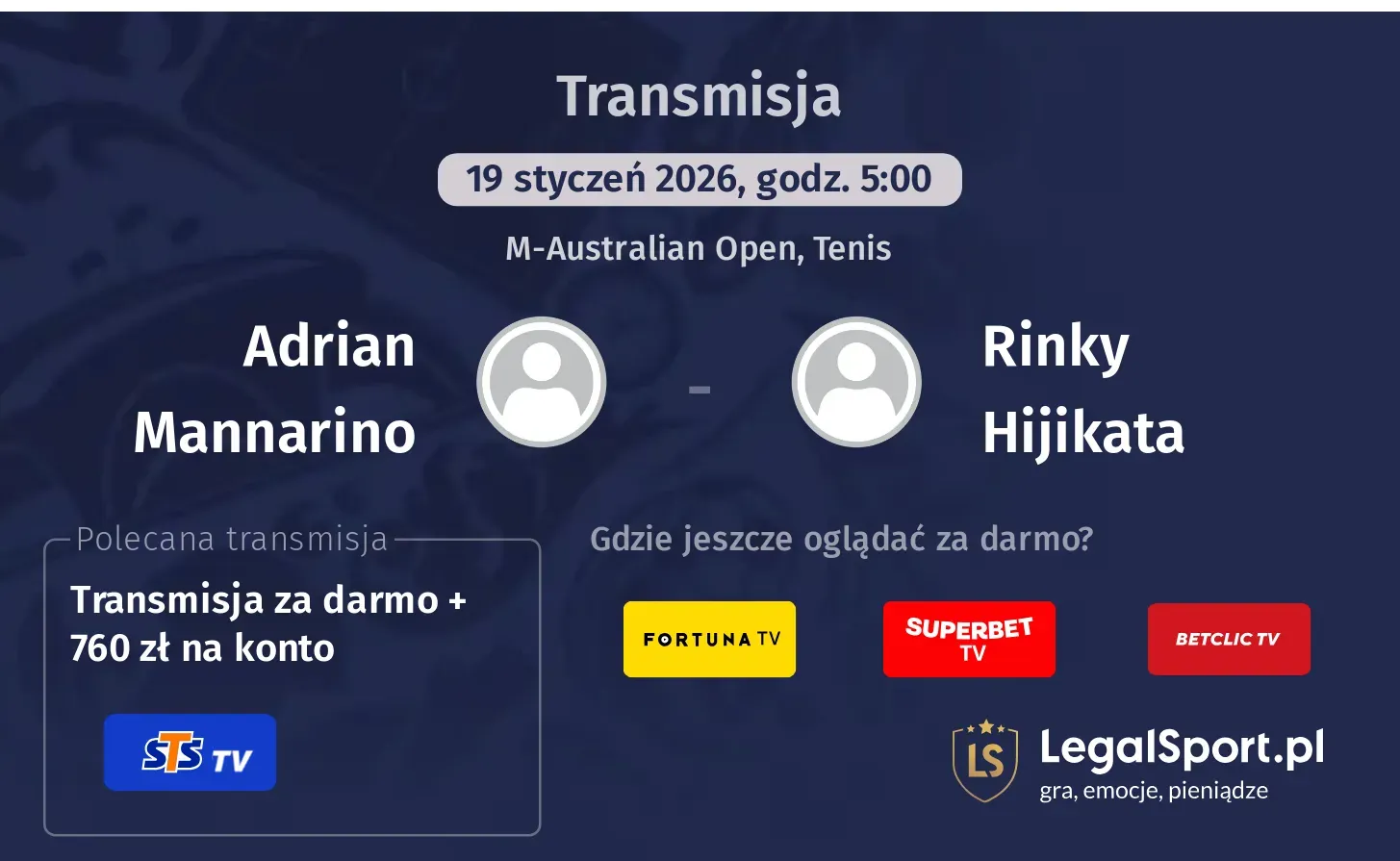 Adrian Mannarino - Rinky Hijikata Transmisje