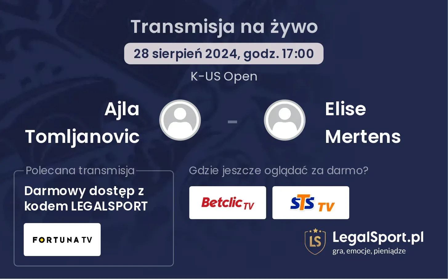 Ajla Tomljanovic - Elise Mertens gdzie oglądać? 28.08, godz. 17:00