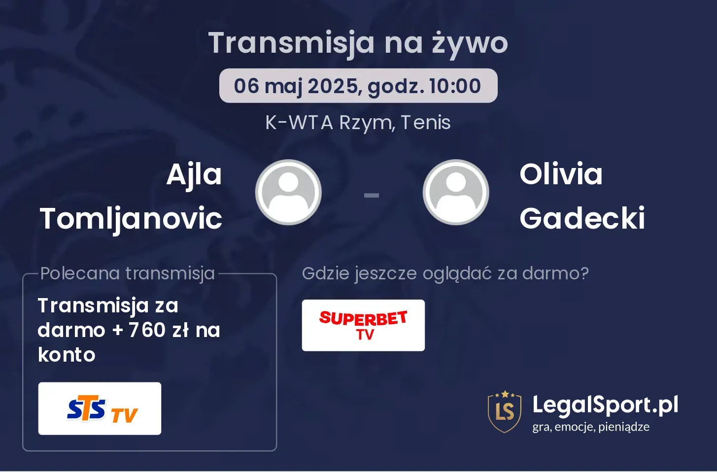 Ajla Tomljanovic - Olivia Gadecki gdzie oglądać?