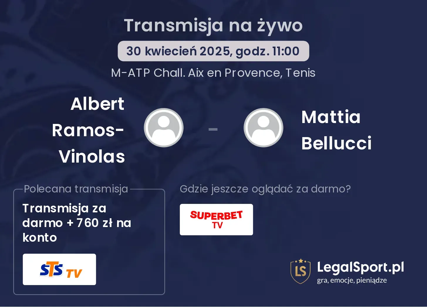 Albert Ramos-Vinolas - Mattia Bellucci gdzie oglądać transmisję?