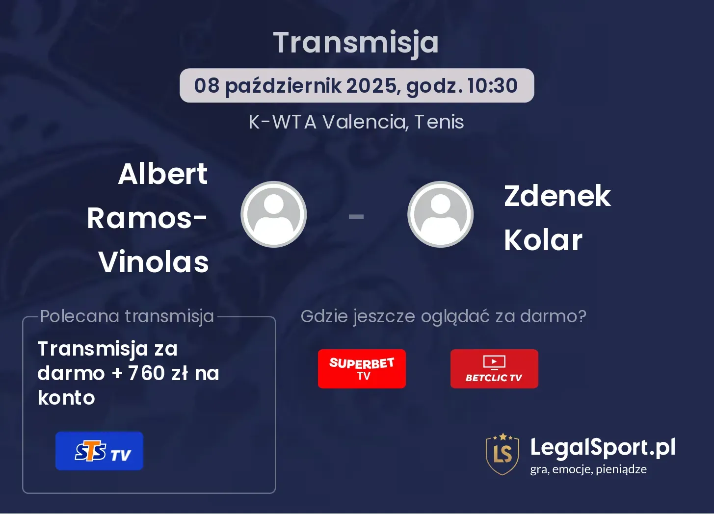 Albert Ramos-Vinolas - Zdenek Kolar Transmisje
