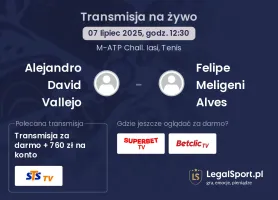 Alejandro David Vallejo - Felipe Meligeni Alves gdzie oglądać?