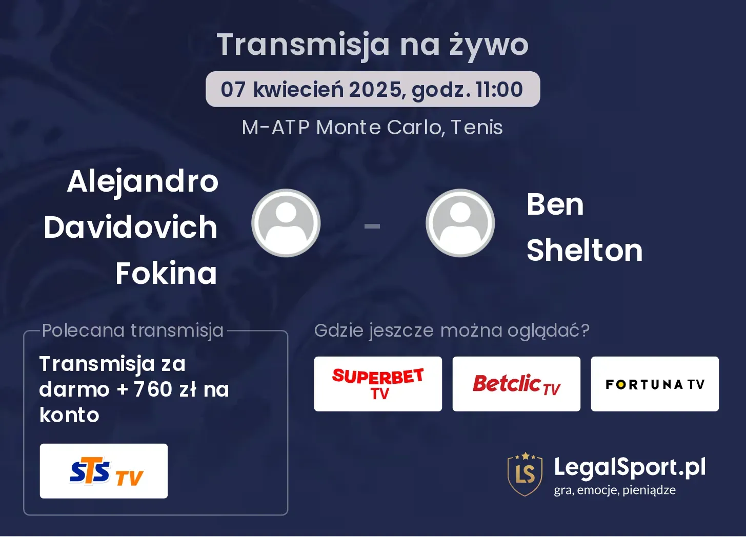 Alejandro Davidovich Fokina - Ben Shelton gdzie oglądać?