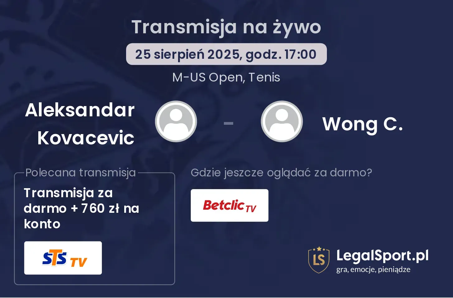 Aleksandar Kovacevic - Wong C. gdzie oglądać?