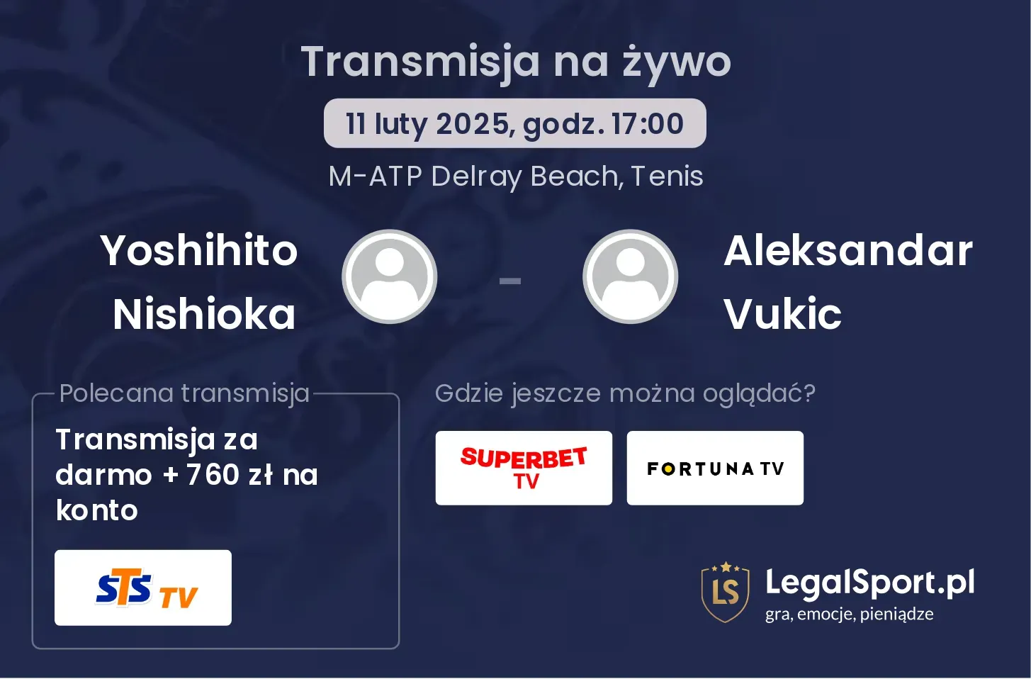 Yoshihito Nishioka - Aleksandar Vukic gdzie oglądać?
