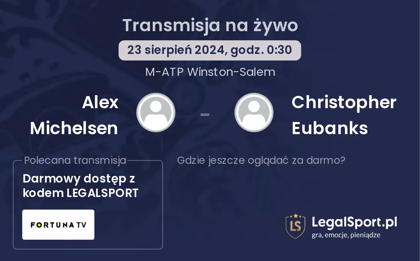 Alex Michelsen - Christopher Eubanks gdzie oglądać? 23.08, godz. 00:30