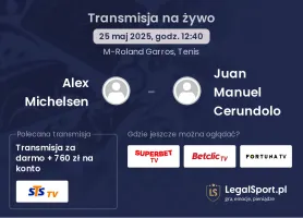 Alex Michelsen - Juan Manuel Cerundolo gdzie oglądać transmisję?