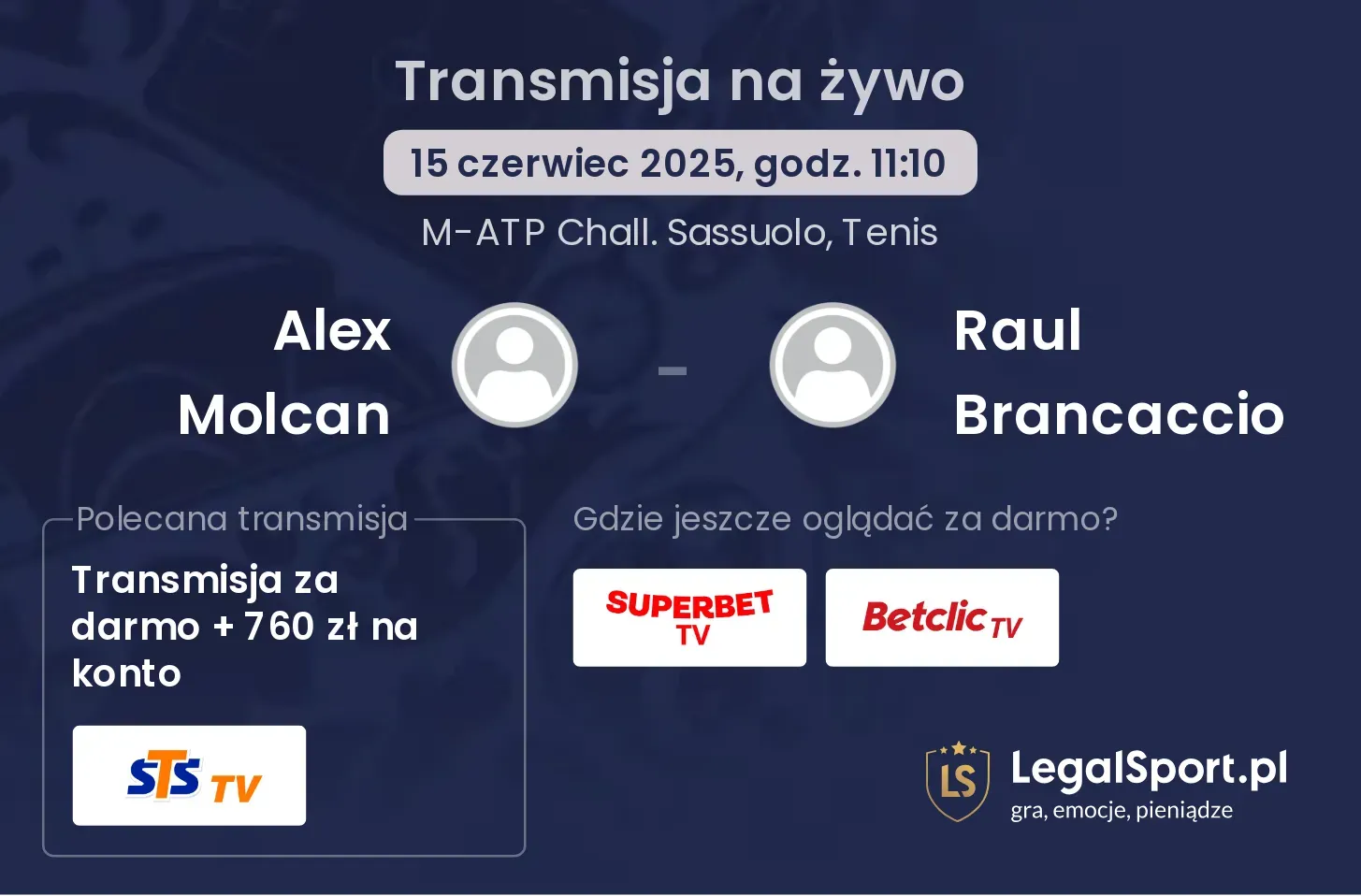 Alex Molcan - Raul Brancaccio transmisja na żywo