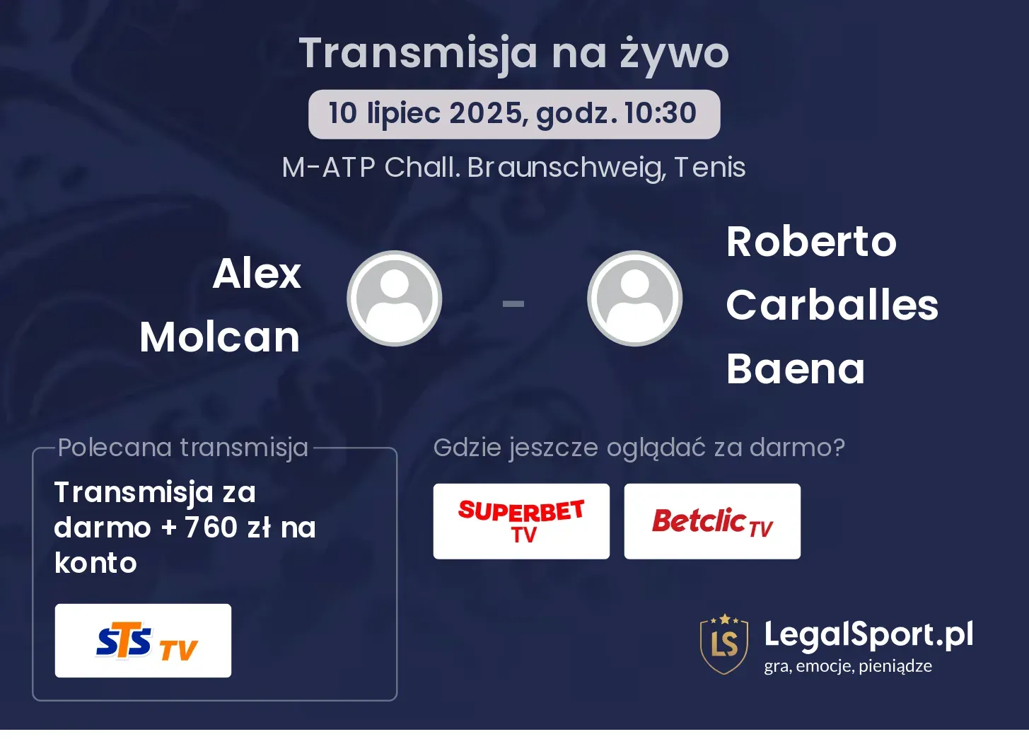 Alex Molcan - Roberto Carballes Baena transmisja na żywo