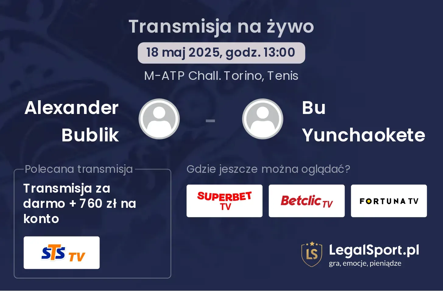 Alexander Bublik - Bu Yunchaokete gdzie oglądać transmisję?