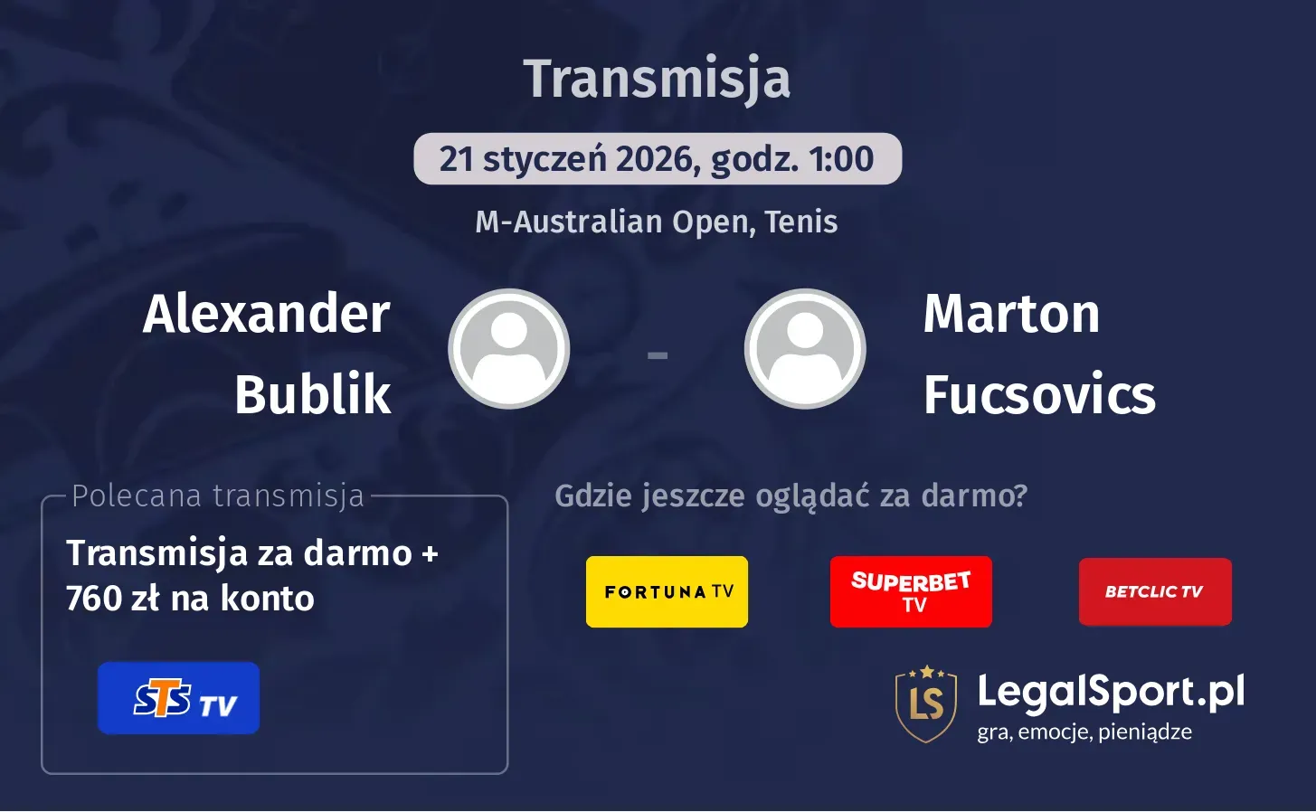 Alexander Bublik - Marton Fucsovics Transmisje