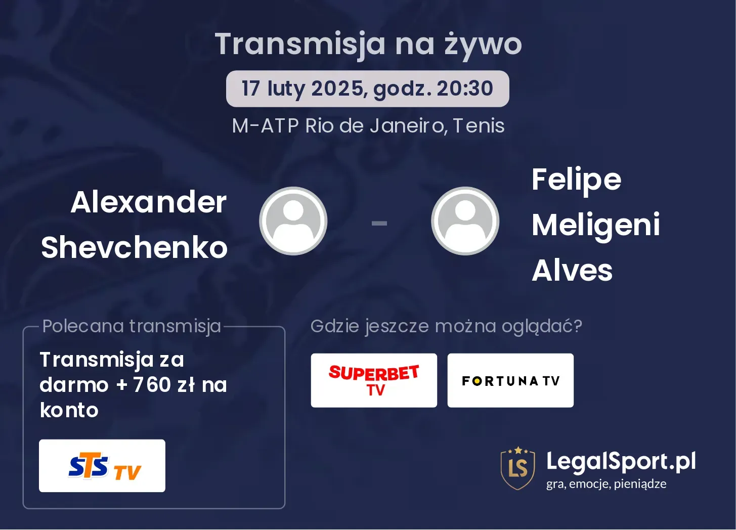 Alexander Shevchenko - Felipe Meligeni Alves gdzie oglądać?
