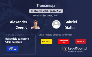 Alexander Zverev - Gabriel Diallo gdzie oglądać? (18.01)
