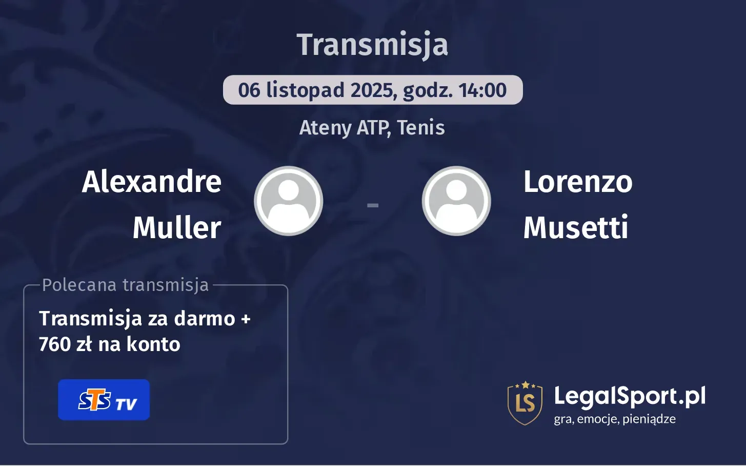 Alexandre Muller - Lorenzo Musetti Transmisje