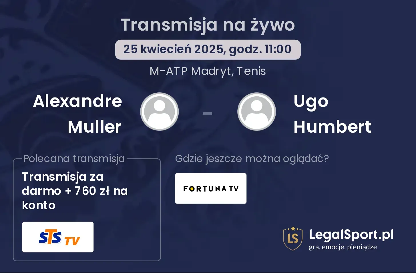 Alexandre Muller - Ugo Humbert gdzie oglądać?