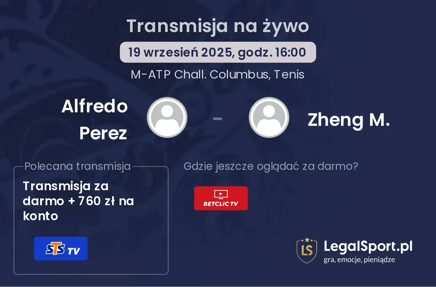 Alfredo Perez - Zheng M. transmisja na żywo