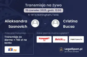 Aliaksandra Sasnovich - Cristina Bucsa gdzie oglądać?