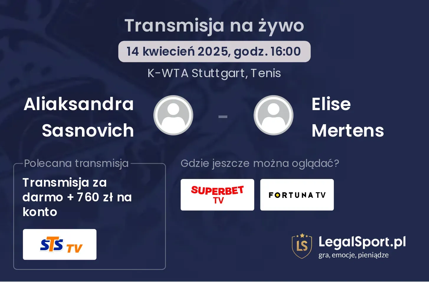 Aliaksandra Sasnovich - Elise Mertens gdzie oglądać transmisję?